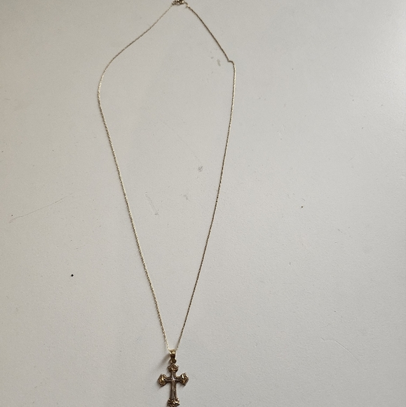 Crucifix Necklace 10K Two-Tone Gold - Picture 4 of 7